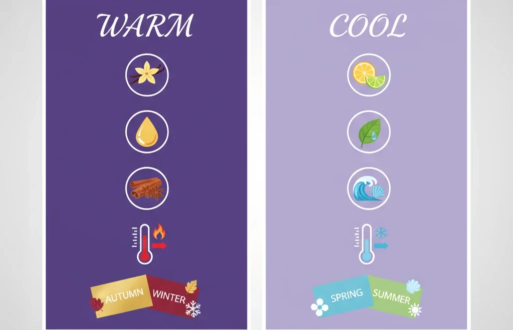 تفاوت عطر گرم و خنک چیست؟ 5 نکته طلایی برای انتخاب عطر مناسب فصل 2 تفاوت عطر گرم و خنک چیست؟ 5 نکته طلایی برای انتخاب عطر مناسب فصل - پرفیوم اسکای